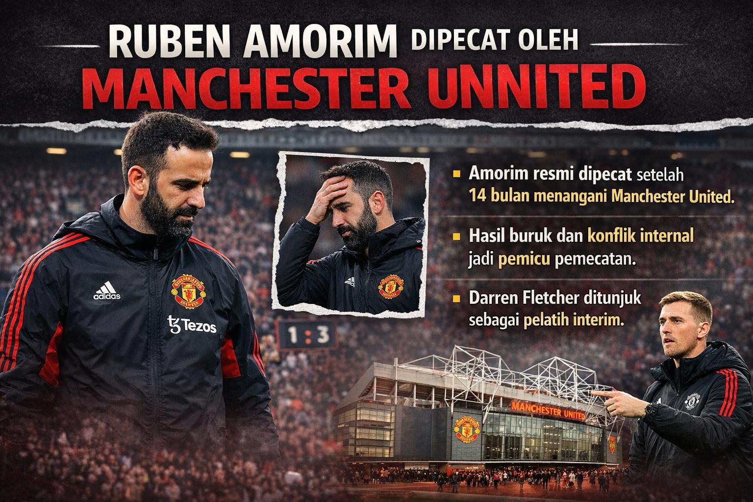 Ruben Amorim Dipecat Manchester United Usai 14 Bulan Menangani Klub